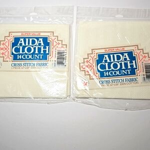AIDA CLOTH (14 Count) Cross Stitch Fabric (1 PC, 12" x 18", 100% Cotton, WHITE)